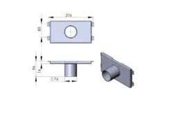 Luftzufuhr / Frischluft Stutzen TT60+60W Nach Unten Ø80 Senkrecht