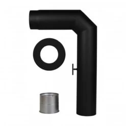 Rauchrohrset 90° Zweimal Abgewinkelt 120mm Ø Wandrosette Mauermuffe