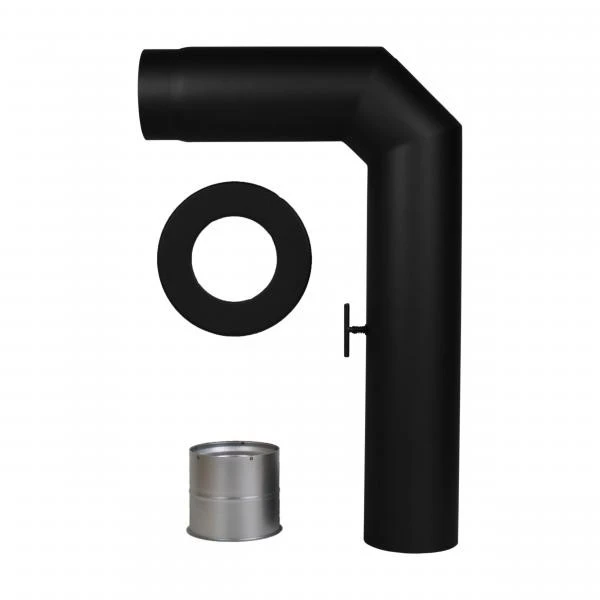 Rauchrohrset 90° Zweimal Abgewinkelt 150mm Ø Wandrosette Mauermufffefe 3 Rauchrohrset 90° Zweimal Abgewinkelt 150mm Ø Wandrosette Mauermufffefe