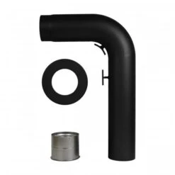 Rauchrohrset 90° Gezogener Bogen 130 Mm Ø Wandrosette Mauermuffe