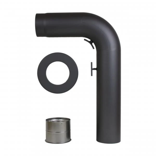 Rauchrohrset 90° Gezogener Bogen 150mm Ø Wandrosette Mauermuffe 5 Rauchrohrset 90° Gezogener Bogen 150mm Ø Wandrosette Mauermuffe – Bild 3