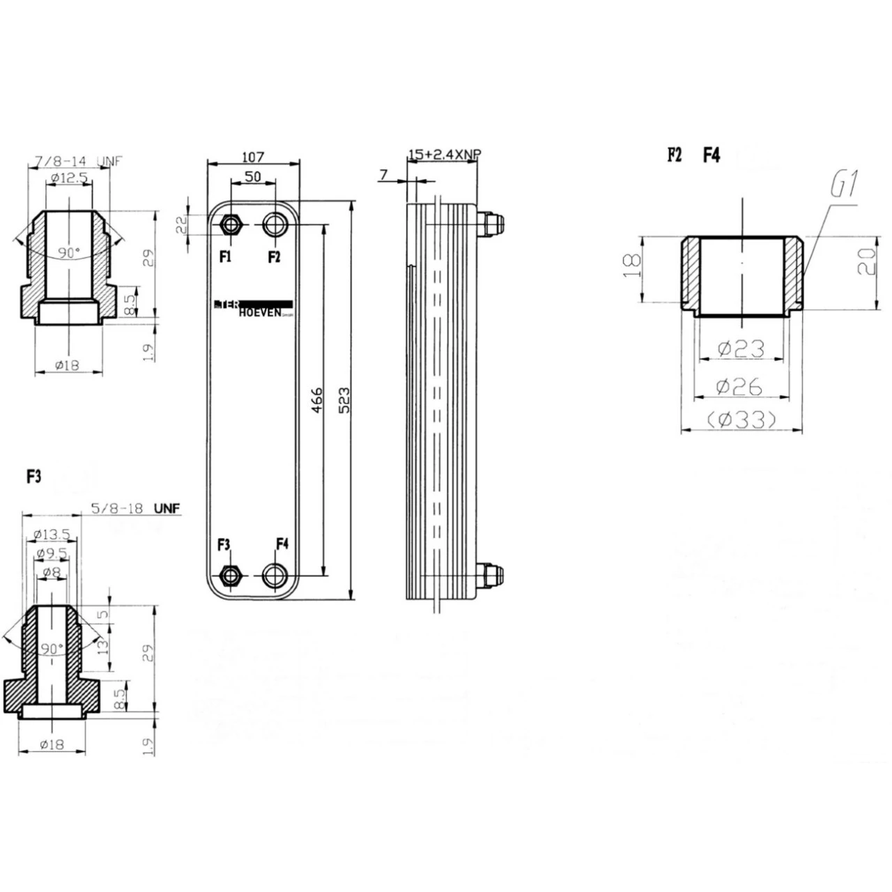Wärmepumpen Plattenwärmetauscher 16 KW 52/40/WP01 4 Wärmepumpen Plattenwärmetauscher 16 KW 52/40/WP01 – Bild 2