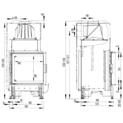 Eck-Kamineinsatz 55x55x51K 7kW DIBt 17 Eck-Kamineinsatz 55x55x51K 7kW DIBt -Derofenfuchs Verkäufe 55x55x51K masse1 1280x1280