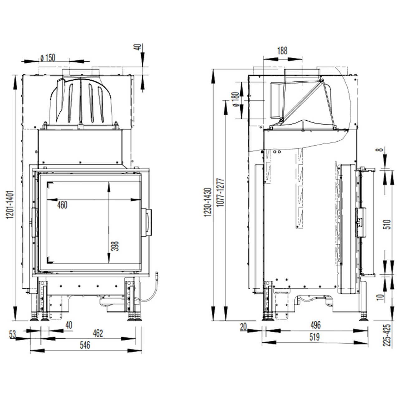 Eck-Kamineinsatz 55x55x51K 7kW DIBt 7 Eck-Kamineinsatz 55x55x51K 7kW DIBt – Bild 5