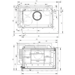 Eck-Kamineinsatz 63x40x42K Rechts Verglast 8kW DIBT -Derofenfuchs Verkäufe 63x40x42K rechts masse3 1280x1280
