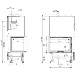 Eck-Kamineinsatz 63x40x42S Links Verglaste Hebetür 8kW DIBT 16 Eck-Kamineinsatz 63x40x42S Links Verglaste Hebetür 8kW DIBT -Derofenfuchs Verkäufe 63x40x42S links masse1 1280x1280