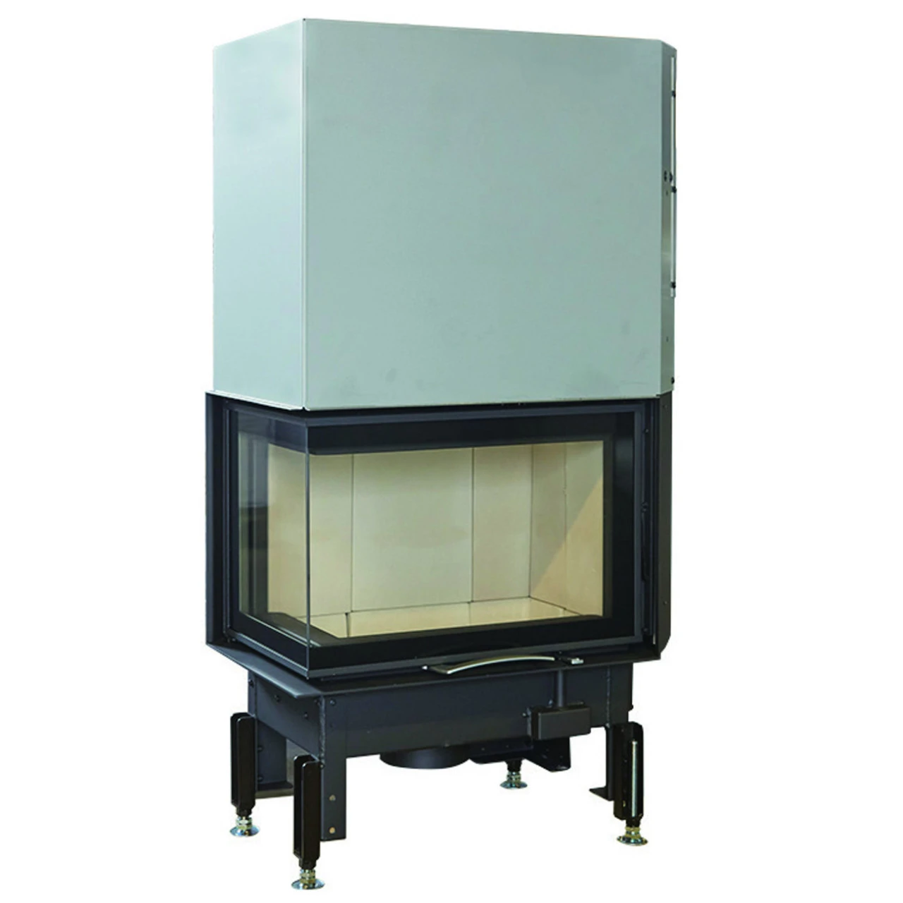 Eck-Kamineinsatz 63x40x42S Links Verglaste Hebetür 8kW DIBT 3 Eck-Kamineinsatz 63x40x42S Links Verglaste Hebetür 8kW DIBT