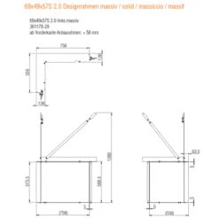 Eck-Kamineinsatz 69x49x57S Links Verglaste Hebetür 9kW -Derofenfuchs Verkäufe 69x49x57s desigrahmen massiv links 1280x1280
