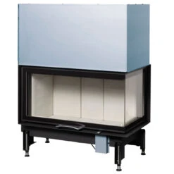 Eck-Kamineinsatz 89x49x45S Rechts Verglaste Hebetür 12kW