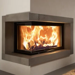 Eck-Kamineinsatz 89x49x57S Links Verglaste Hebetür 12kW -Derofenfuchs Verkäufe 89x49x57s links int 1280x1280