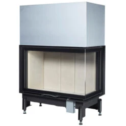 Eck-Kamineinsatz 89x49x57S Rechts Verglaste Hebetür 12kW