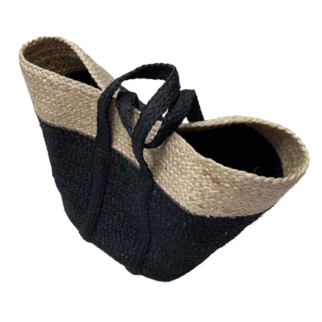 Termatech 3 Verschiedene Holzkörbe Aus Jute Schwarz/Beige 4 Termatech 3 Verschiedene Holzkörbe Aus Jute Schwarz/Beige – Bild 2