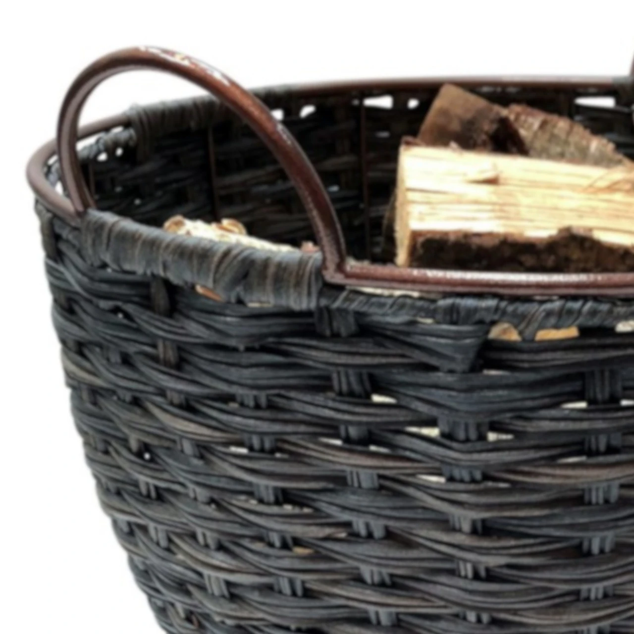 Holzkorb 48 Cm Ø Aus Kunststoff Geflochten In Dunkelbraun 4 Holzkorb 48 Cm Ø Aus Kunststoff Geflochten In Dunkelbraun – Bild 2