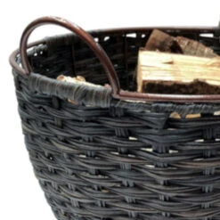 Holzkorb 39 Cm Ø Aus Kunststoff Geflochten In Dunkelbraun -Derofenfuchs Verkäufe 98 286 detail 1280x1280