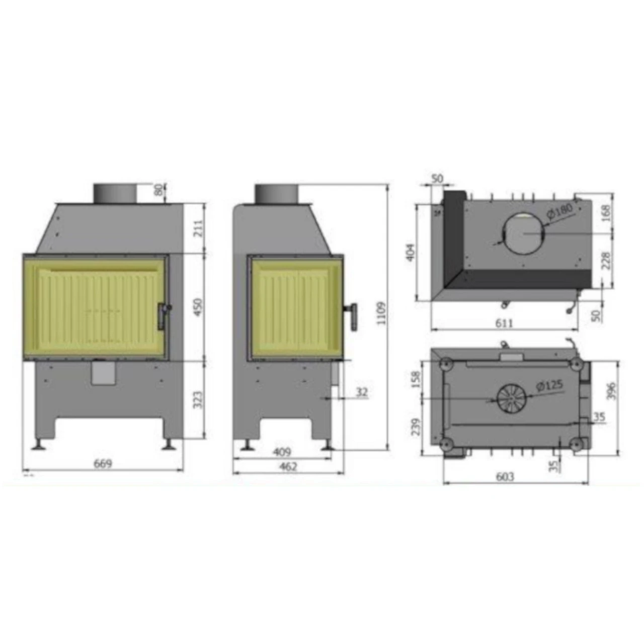 Heatro 55L Eck-Kamineinsatz 9kW Linksverglast 6 Heatro 55L Eck-Kamineinsatz 9kW Linksverglast – Bild 4