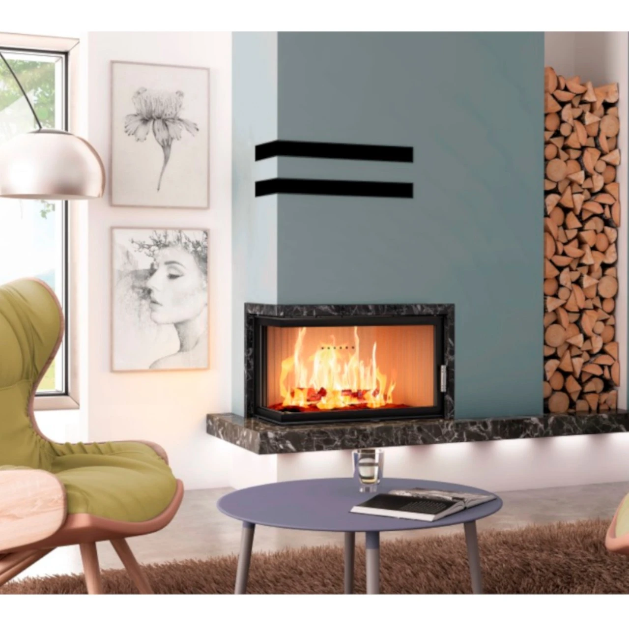 Heatro 69L Eck-Kamineinsatz 11kW Linksverglast 6 Heatro 69L Eck-Kamineinsatz 11kW Linksverglast – Bild 4