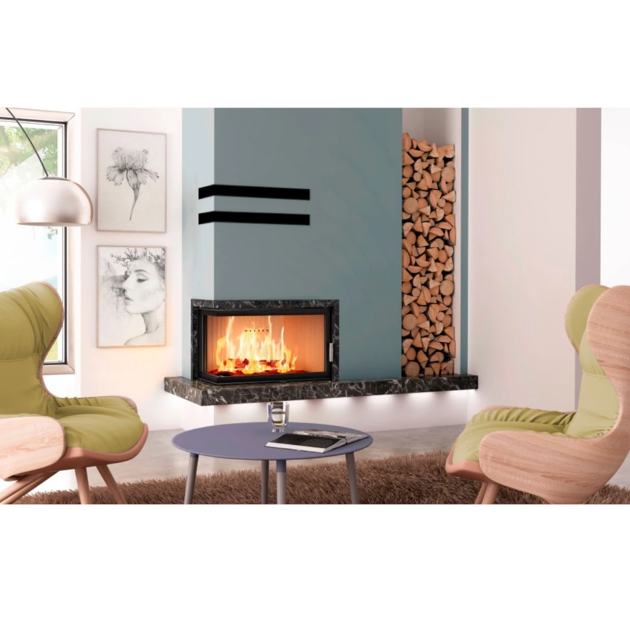 Heatro 69L Eck-Kamineinsatz 11kW Linksverglast 5 Heatro 69L Eck-Kamineinsatz 11kW Linksverglast – Bild 3