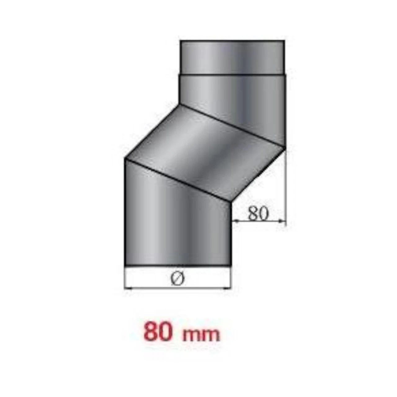 Versatzbogen 80 Mm Länge 335 Mm - 130 Mm Ø 5 Versatzbogen 80 Mm Länge 335 Mm - 130 Mm Ø – Bild 3
