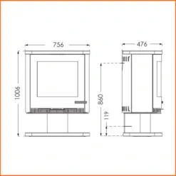TT22RP Kaminofen 7kW Breite Brennkammer -Derofenfuchs Verkäufe TT22RP 550x550 1 1280x1280