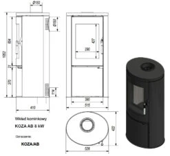 Koza AB Kaminofen 8kW 25 Koza AB Kaminofen 8kW -Derofenfuchs Verkäufe abmessung koza ab 1280x1280 1
