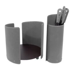 Alycad Designer Kaminbesteckset Und Holzkorb Anthrazit