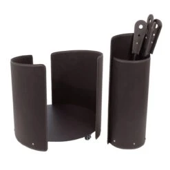 Alycad Designer Kaminbesteckset Und Holzkorb Dunkel Braun