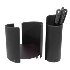 Alycad Designer Kaminbesteckset Und Holzkorb Schwarz