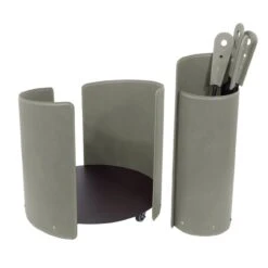 Alycad Designer Kaminbesteckset Und Holzkorb Taupe