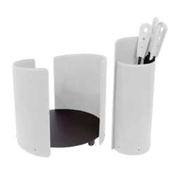 Alycad Designer Kaminbesteckset Und Holzkorb Weiß