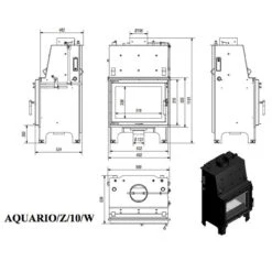 Aquario Z10 Wasserführender-Kamineinsatz 10kW -Derofenfuchs Verkäufe aquario z 10 masse 1280x1280