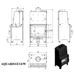 Aquario Z14 Wasserführender-Kamineinsatz 14kW -Derofenfuchs Verkäufe aquario z 14 masse 1280x1280