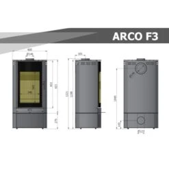 Arco F3 Kaminofen 7kW Grau -Derofenfuchs Verkäufe arco f3 kaminofen masse 1280x1280
