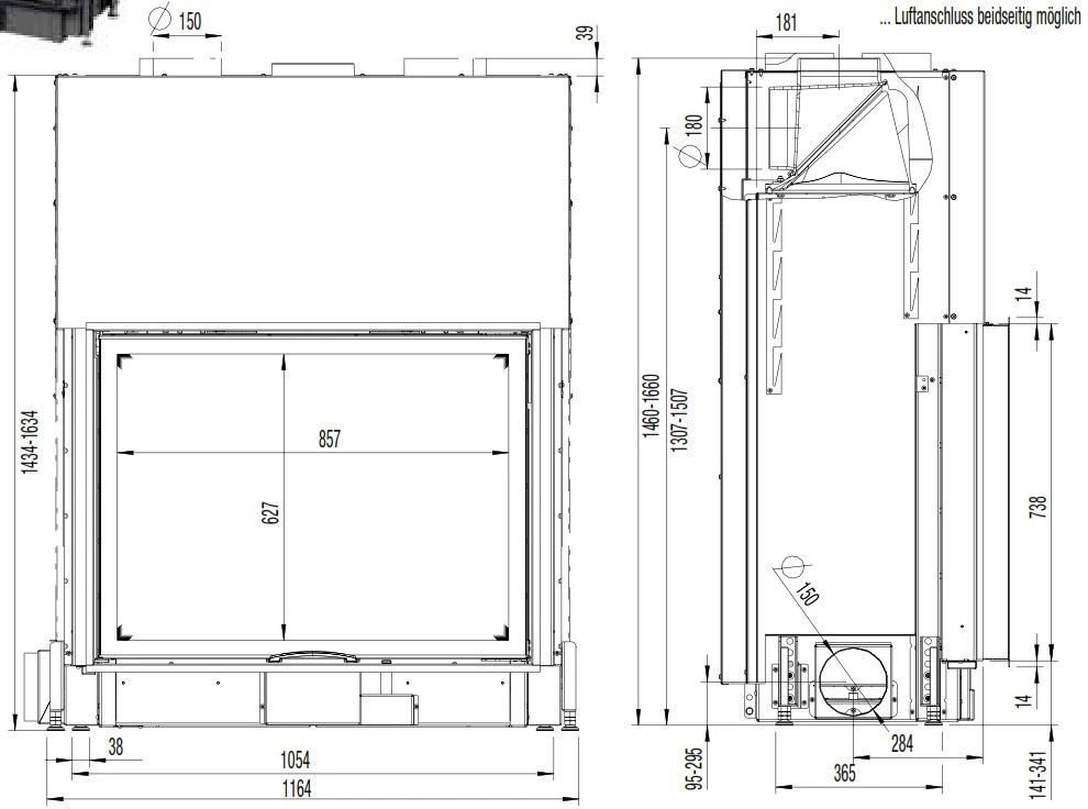 Panorama Kamineinsatz 97x74S Mit Hebetür 12kW 7 Panorama Kamineinsatz 97x74S Mit Hebetür 12kW – Bild 5