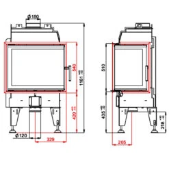 Therm 7CP Eck-Kamineinsatz Rechts Verglast 7kW -Derofenfuchs Verkäufe bef therm 7 cp masse 1280x1280
