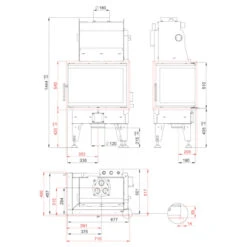 Aquatic WH80CL Wasser Kamineinsatz 14kW Links Verglast -Derofenfuchs Verkäufe bef aquatic wh 80 cl masse 1280x1280
