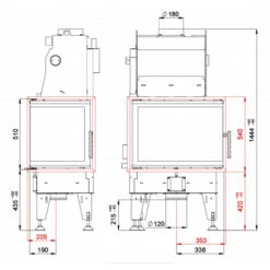 Aquatic WH80CP Wasser Kamineinsatz 14kW Rechts Verglast -Derofenfuchs Verkäufe bef aquatic wh 80 cp masse 1280x1280