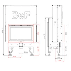 Therm 8 Kamineinsatz 8kW Schwenktür -Derofenfuchs Verkäufe bef therm 8 masse1 1280x1280