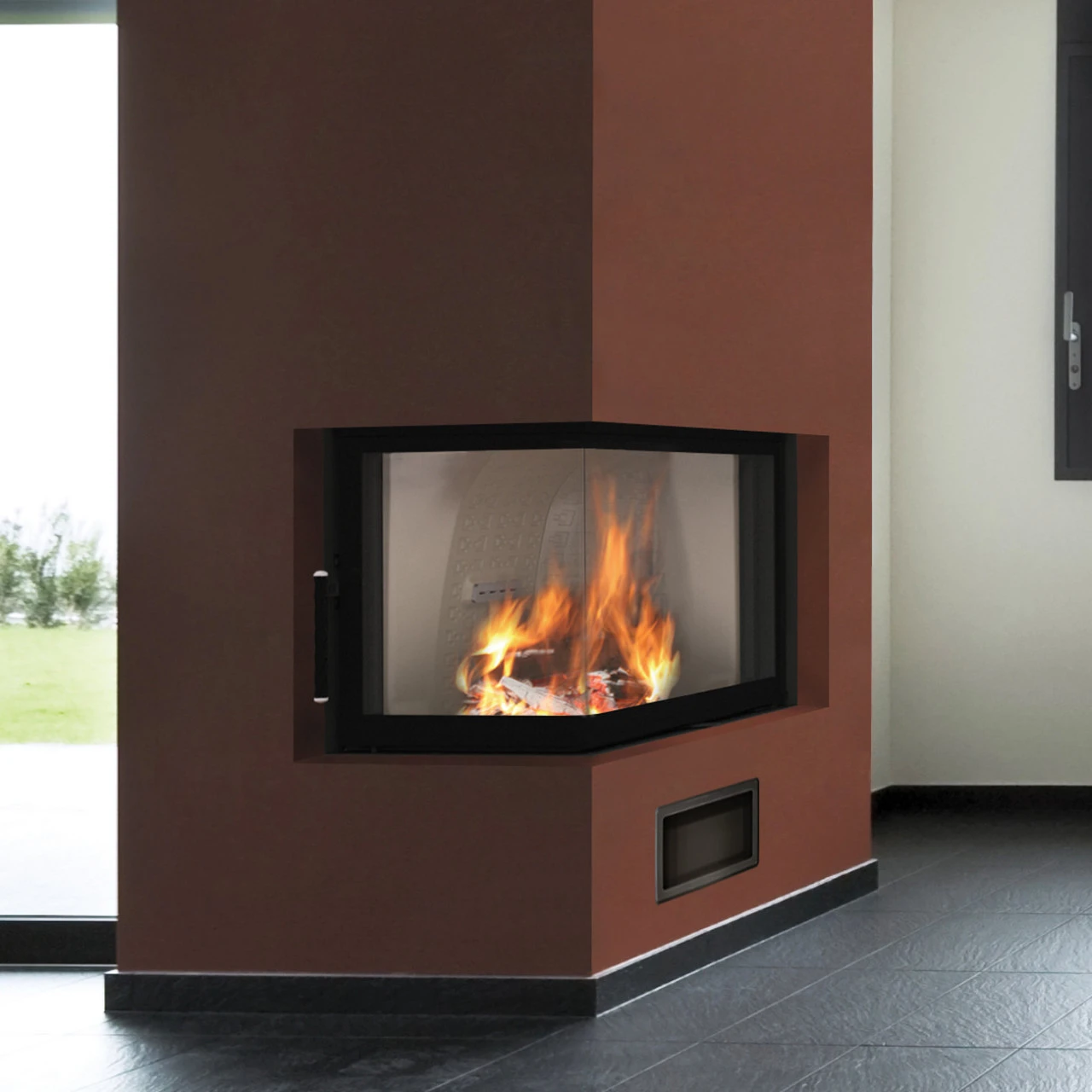 Therm 8CL Eck-Kamineinsatz Links 8kW Schwenktür 3 Therm 8CL Eck-Kamineinsatz Links 8kW Schwenktür – Bild 2