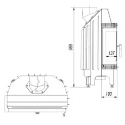 Blanka 12 Warmluft Eckkamineinsatz 11kW Links Verglast -Derofenfuchs Verkäufe blanka 670 570 links verglast masse1 1280x1280