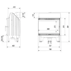 Blanka 12 Warmluft Eckkamineinsatz 11kW Links Verglast -Derofenfuchs Verkäufe blanka 670 570 links verglast masse2 1280x1280
