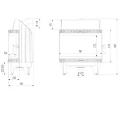 Blanka 12 Panorama Warmluft Kamineinsatz 11kW Dreiseitig Verglast -Derofenfuchs Verkäufe blanka 670 570 rechts links verglast masse2 1280x1280