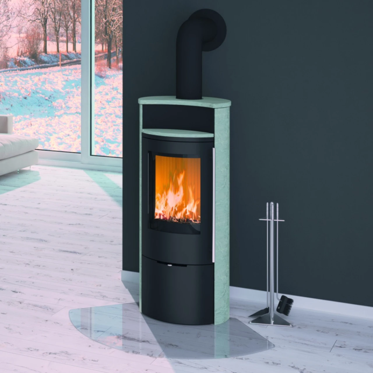 Caldera II Compact Serpentin Stein 6kW DIBT Kaminofen 3 Caldera II Compact Serpentin Stein 6kW DIBT Kaminofen