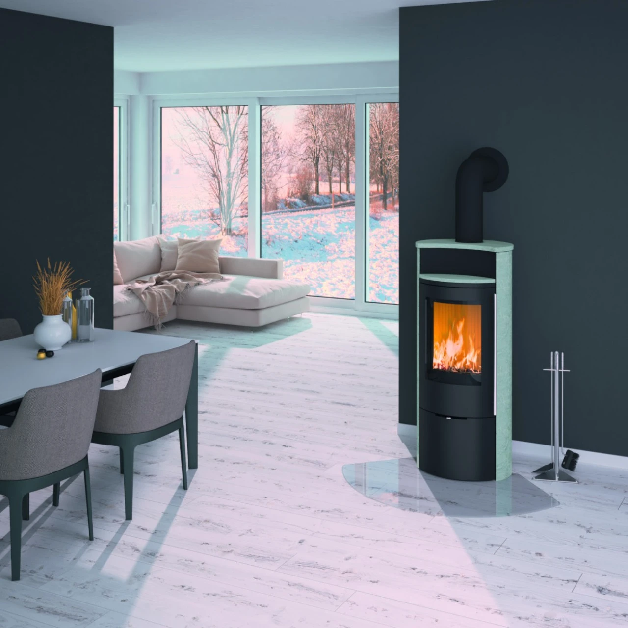 Caldera II Compact Serpentin Stein 6kW DIBT Kaminofen 4 Caldera II Compact Serpentin Stein 6kW DIBT Kaminofen – Bild 2
