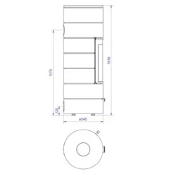 Rondotherm Titan Midi Kaminofen 6KW Schwarz DIBt -Derofenfuchs Verkäufe cera design rondotherm titan midi masse 1280x1280