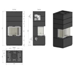 KLC Stahl Schwarz Systemkamin Kaminbausatz 7kW -Derofenfuchs Verkäufe cera klc panorama kamin masse 1280x1280 3
