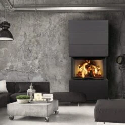 KLC Stahl Schwarz Systemkamin Kaminbausatz 7kW -Derofenfuchs Verkäufe cera klc panorama kamin schwarz web4 1280x1280