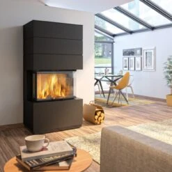 KLC Stahl Schwarz Systemkamin Kaminbausatz 7kW -Derofenfuchs Verkäufe cera klc panorama kamin schwarz web5 1280x1280