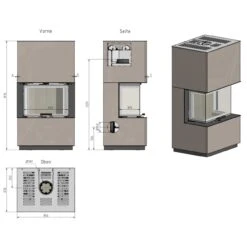 KLC Silca Systemkamin Kaminbausatz 7kW -Derofenfuchs Verkäufe cera klc silikat silca platten masse1 1280x1280
