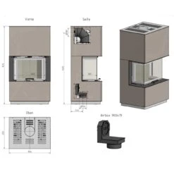 KLC Silca Systemkamin Kaminbausatz 7kW -Derofenfuchs Verkäufe cera klc silikat silca platten masse2 1280x1280