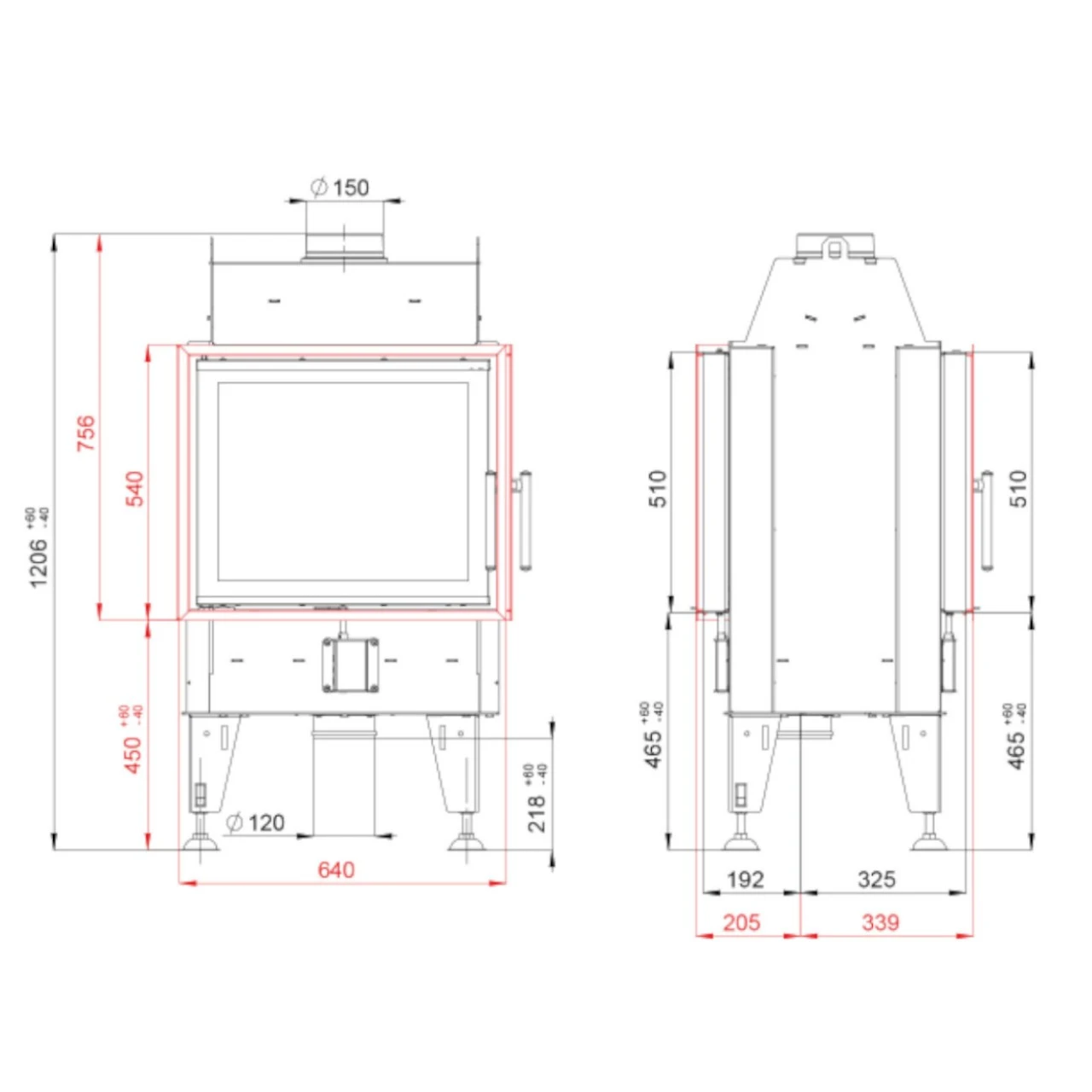 Twin 7NCL Tunnel-Eckkamineinsatz Linksverglast 7kW 5 Twin 7NCL Tunnel-Eckkamineinsatz Linksverglast 7kW – Bild 3
